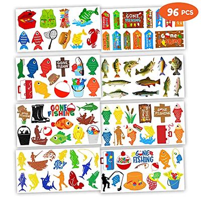 12pcs Gone Fishing Party Gift Treat Bags with Stickers Fishing