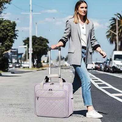  Ytonet Rolling Briefcase for Women, 17.3 Inch Large Rolling  Laptop Bag with Wheels, Water Resistant Stylish Overnight Computer Bag for  Work Travel College Business Wife Mom Teacher, Purple : Electronics