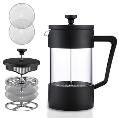 YMMIND French Press Coffee Maker 304 Stainless Steel Coffee Press,with 4  Filters System, Heat Resistant Thickness Borosilicate French Press Glass,  BPA-Free Brewed Tea Pot Coffee Plunger - Yahoo Shopping