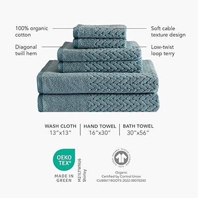 Texere 100% Organic Cotton Cable Knit Jacquard Towel Set