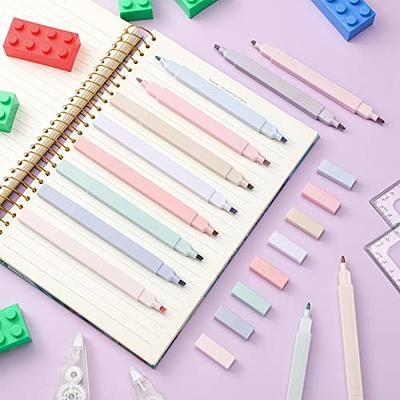 12 Pcs Bible Highlighters and Pens No Bleed Aesthetic Highlighters with  Chisel Tip Pastel Markers Multicolor Aesthetic Pens Kawaii Stationary for