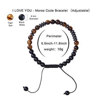 To My Son I Love You Morse Code Bracelet With Card Adjustable Message  Bracelets Son Gift from Mom Dad Birthday Chrismas Gift