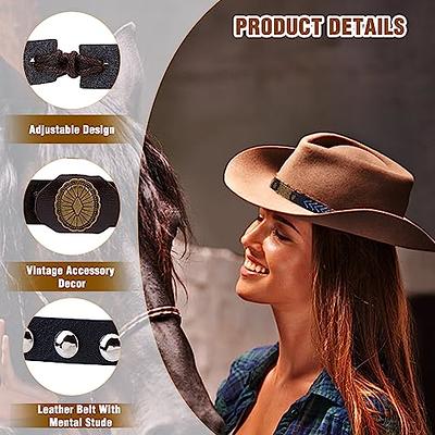 LUTER 6pcs Cowboy Hat Band, Adjustable Western Hat Band Soft Pu Leather Hat  Band Replacement for Fedora, Cowboy Hat, Straw Hat (6 Styles)