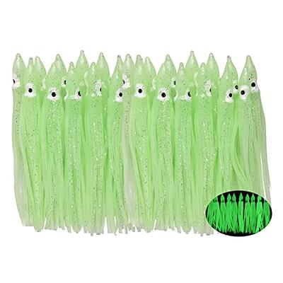 Fishing Squid Skirts Lures Octopus Skirts Trolling Lures Soft Plastic Lures  Fishing Tackle Squid Skirts Fishing Bait for Saltwater Bass Salmon Trout  (Green (Luminous), 3.54in - 30pcs) - Yahoo Shopping