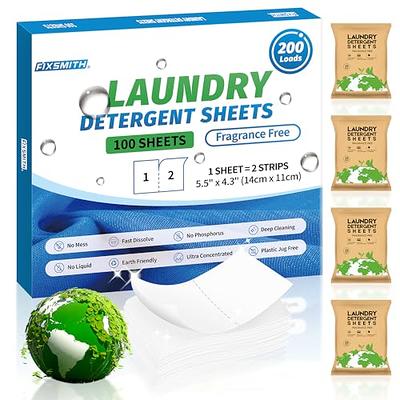 FIXSMITH Laundry Detergent Sheets - 160 Loads (80 Sheets) Fresh Linen Scent  - Hypoallergenic,Eco Friendly Laundry Detergent Strips Ultra-Concentrated