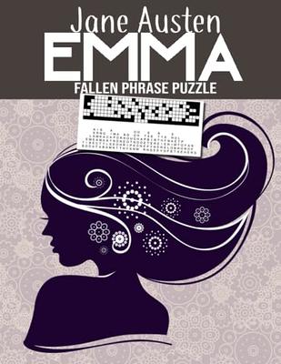 Jane Austen Emma Fallen Phrase Puzzle. Unique Cryptogram Puzzle Book.  Quotefalls Drop Quote Word Game. Leisure Activity for Kid & Adult. Gag Gift  for  Special Brain Teaser Encrypted Puzzle Game 