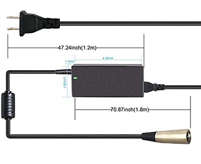 24V 2A 3-Pin XLR Connector Electronic Scooter Battery Charger for Go-Go  Elite Traveller,Pride Mobility,Jazzy Power Chair Battery Charger & Plus  Ezip