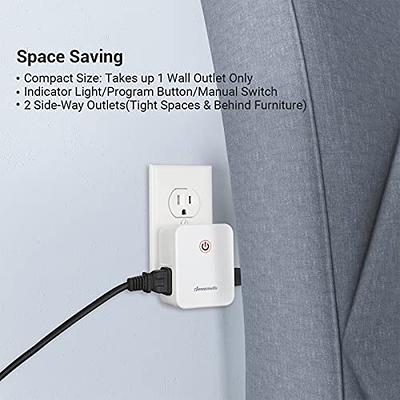 Wireless Outlet Plug with Wall Switch & Braille (On/Off) Mark- White