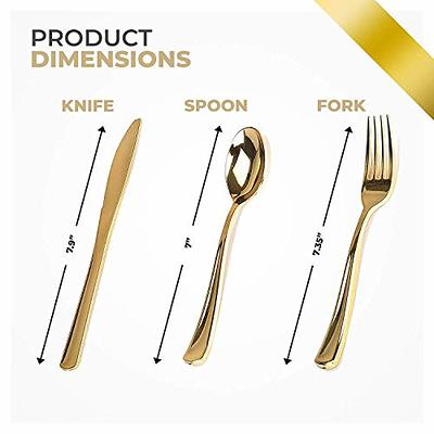 Lullaby 200pcs Gold Plastic Silverware, Gold Plastic Cutlery, Gold Utensils  Includes 100 Gold Forks, 50 Gold Spoons, 50 Gold Knives, Plastic Silverware  Sets for Parties Wedding, Birthday and Daily Use - Yahoo Shopping