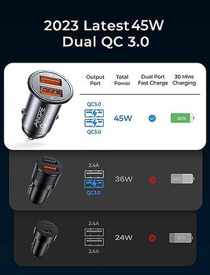 45W Type C Super Fast Car Charger, USB-C PD3.0&QC3.0 Car Adapter Fast  Charging Charger Compatible with iPhone 15 Pro Max, Samsung