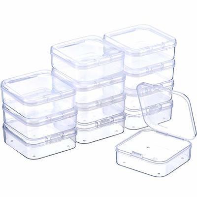 SATINIOR 24 Packs Small Clear Plastic Beads Storage Containers Box