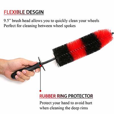  2-Pack Master Wheel Brush, Easy Reach Wheel and Rim Detailing  Brush 18'' Long Soft Bristle, Car Wheel Brush, Rim Tire Detail  Brush,Multipurpose use for Wheels,Rims,Exhaust Tips,Motorcycles : Automotive