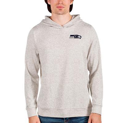 Men's Antigua White Seattle Seahawks Victory Chenille Pullover Sweatshirt