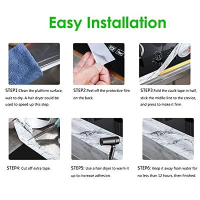 Perpurs Bathtub Wall Caulk Strip PE Self Adhesive Waterproof Sealing Tape  Strip Caulk Sealer Decorative Trim