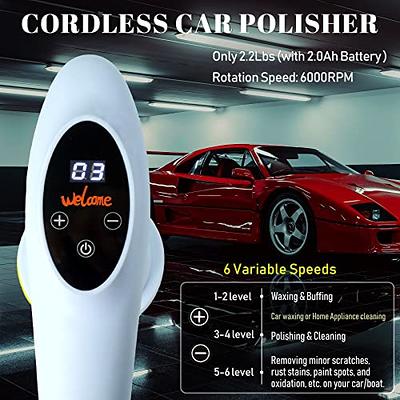 Cordless Car Polisher, 4 inch Car Buffer Polisher Kit, 12V w/ 2.0Ah Battery  and Fast Charger, 2500-6000 RPM 6 Variable Speed, 4 Polishing Pads, for Car  Detailing Car Scratch Repairing - Yahoo Shopping