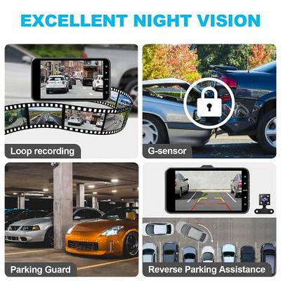 Abask Dashcam Car Dual 1080p Full Hd Infrared Night Vision Car Camera Front  Indoor With 32gb Sd Card, 310 Wide Angle, G-sensor, Hdr, Loop Recording, P