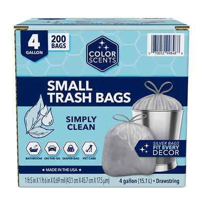 Hefty Small Garbage Bags, Flap Tie, Lavender & Sweet Vanilla Scent, 4 Gallon,  26 Count lavender 26 Count (Pack of 1)