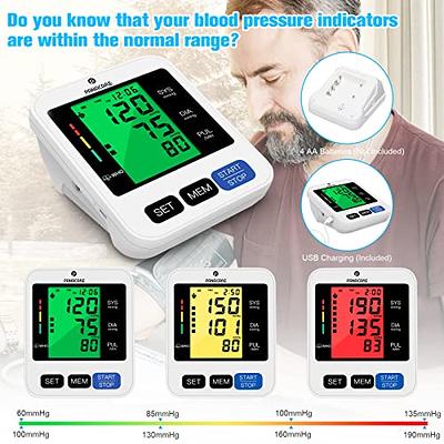 Vive Precision Blood Pressure Machine - Heart Rate Monitor - Automatic BPM  Upper Arm Cuff (Silver) 