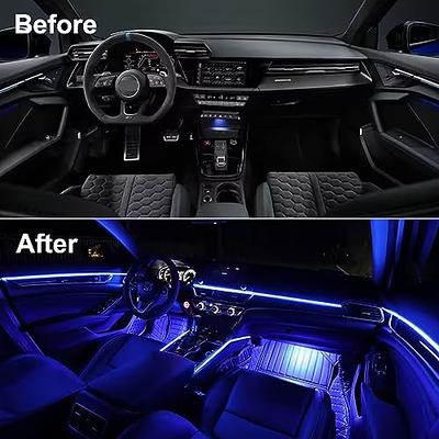 Interior Car LED Strip Lights with Wireless APP and Remote Control, RGB 5  in 1 Ambient Lighting Kits with 236 inches Fiber Optic, 16 Million Colors