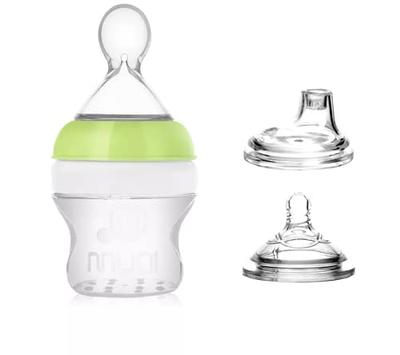 Comotomo Natural Feel Silicone Baby Bottle, Green, 5 oz - 2 count