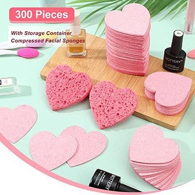 300 Pieces Compressed Facial Sponges with Containers Pink Heart Shape  Makeup Sponges Reusable Exfoliating Sponge Cosmetic Facial Cleansing Pads  for Exfoliating Makeup Removal Facial Supplies - Yahoo Shopping