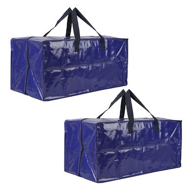 Heavy Duty Extra Large Clear Moving Bags W/ Backpack Straps Strong Handles  & Zippers, Clear (Set of 2) 