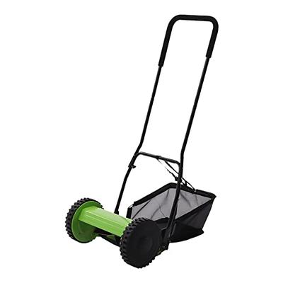 12 5-Blade Reel Manual Push Lawn Mower with Grass Catcher, Adjustable  Cutting Handle Height, Green - Yahoo Shopping