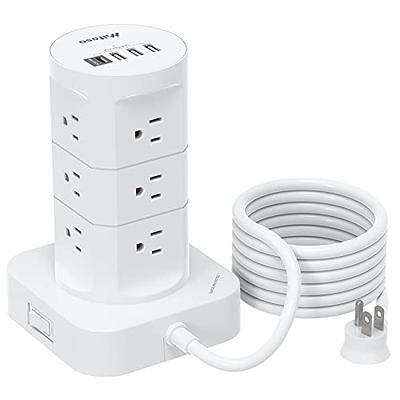 Surge Protector Power Strip Tower - 12 Widely Outlets with 4 USB Ports (1 USB  C), 6FT Heavy Duty Extension Cord, Flat Multi Plug Outlet Extender Overload  Protection for Home Office - Yahoo Shopping