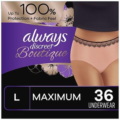 Always Discreet Incontinence Underwear for Women, Maximum (Large) (56 ct.)