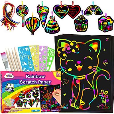 Scratch Paper Art Magic Scratch Off Craft Kit Rainbow - Temu