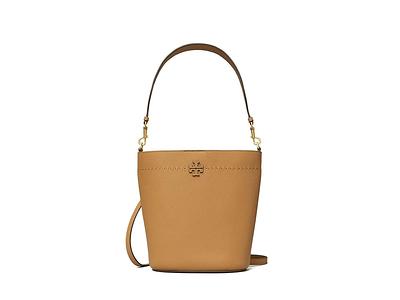 TORY BURCH Mcgraw Raffia Small Bucket Bag - Black/Natural