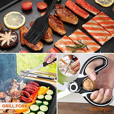 BBQ Grill Accessories Set, Stainless Steel Griddle Tools Kit for