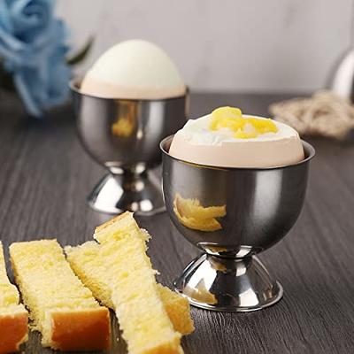 Stainless Steel Egg Cups for Soft & Hard Boiled Eggs Set of 8 Egg