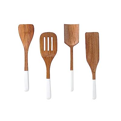 Lancaster Cast Iron Handmade Wooden Spoon & Spatula Set - 12 Cherry Wood, Hand Carved, Made in The USA with Pennsylvania Black Cherry Wood - Cook
