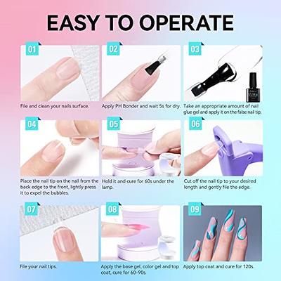 Gelike EC Gel x Nail Kit 6 In 1 Nail Glue Gel with Soft Gel Nail