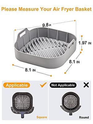 Air Fryer Silicone Liners 2 Pcs, 8.1 inch Square Air Fryer Accessories for  6 Qt or Bigger Air Fryer Baskets, Food-grade Reusable Thick Air Fryer