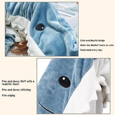 Shark Blanket for Adult Kids - Wearable Shark Blanket Super Soft Cozy  Flannel Hoodie, 67inX27.5in(M) 