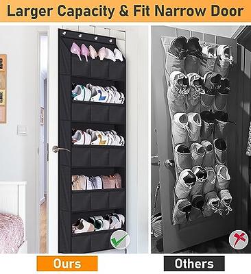 AOODA Over the Door Shoe Organizer Storage, Holds 15 Pairs Hanging Shoe Rack  for Door with Large Deep Pockets, Narrow Door Shoe Holder for Closet Wall  with 4 Hooks, Black - Yahoo Shopping