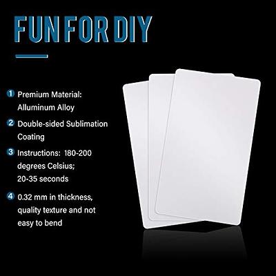 Sublimation Metal Business Cards 0.32 Mm Thick 3.4 X 2.1 X 0.013 Inch  Aluminum Blanks Name Card For Custom Engrave Color Uv Print, Office Business  Trade, White (50 Pieces) 