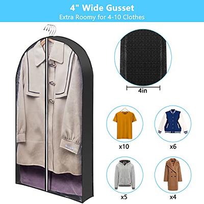 40'' Garment Bags for Hanging Clothes Storage,Clear Moth Proof