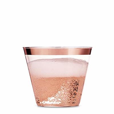 Prestee 100 Rose Gold Plastic Cups, 9 oz