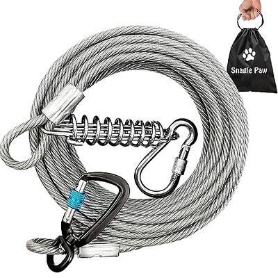 PNBO Dog Tie Out Cable 20ft Dog Runner for Yard Steel Wire Dog Leash Cable with Durable Superior Clips,Dog Chains for Outside Dog Lead for Large