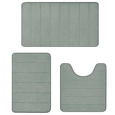 Clara Clark 3 Piece Bathroom Rugs Bath Mat Set, Velvet Memory Foam Bath  Mats for Bathroom - Non-Slip, PVC Backing Bath Rugs, Washable Bathroom Rug