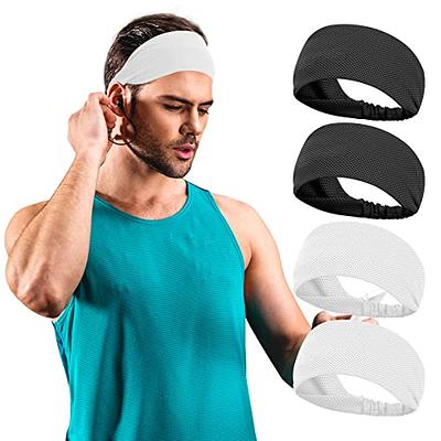 Sweatband Terry Cotton Sports Headband Sweat Absorbing Head Band Black