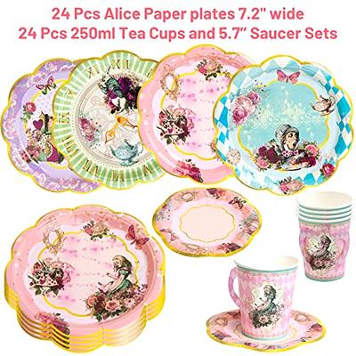 Alice In Wonderland Theme Birthday Party Supplies Paper Cups Plates Kids  Baby Shower Party Decoration Disposable Tableware Decor - Disposable Party  Tableware - AliExpress