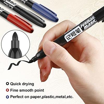  Thenshop 500 Pack Permanent Markers Bulk Black Permanent  Marker Set Fine Point Marker Pens Waterproof Markers Work on Wood, Metal,  Plastic, Stone, Glass : Office Products