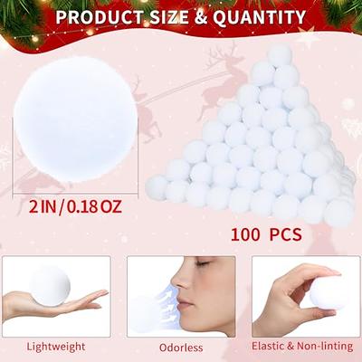  50-PK Fake Snowballs for Kids I Indoor Snowball Fight Set I  Artificial Snowballs for Kids Indoor & Outdoor I Realistic White Plush  Snowballs I Christmas Snow Decorations I Winter Family Games