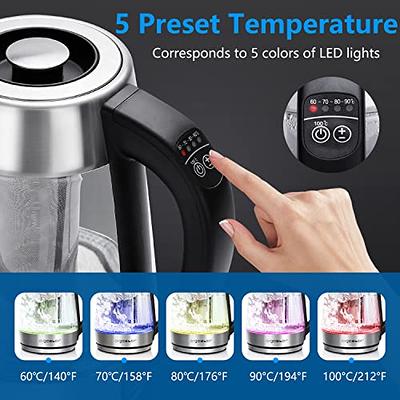 Variable Temperature Electric Kettle 2.0L Glass for Tea Coffee Keep Warm  Function Boil-Dry Protection Kitchen Appliances