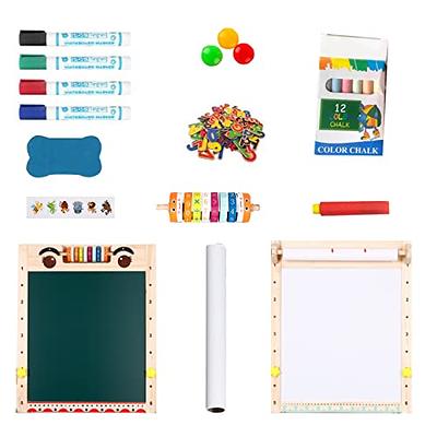 Kids Easel with Paper Roll Double-Sided Whiteboard & Chalkboard Standing  Easel with Numbers and Other Accessories for Kids and Toddlers (with  Abacus) - Yahoo Shopping