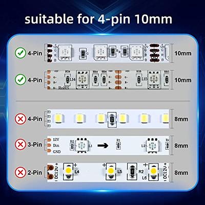 RGBZONE 10Pcs LED Strip Connector 4 Pin 8mm,Wide Strip to Wire Quick  Connectors for Waterproof or Non-Waterproof 8mm Wide RGB SMD 5050/3528 LED  Light